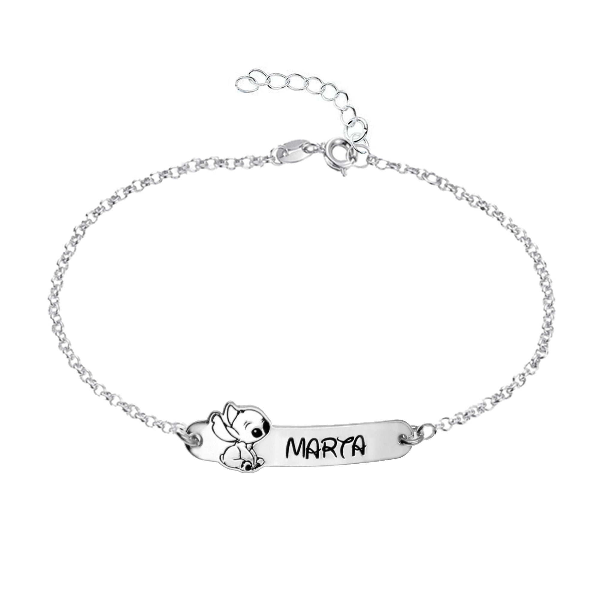 Pulsera Personalizada con Nombre y Diseño Inspirado en personaje Disney Stitch