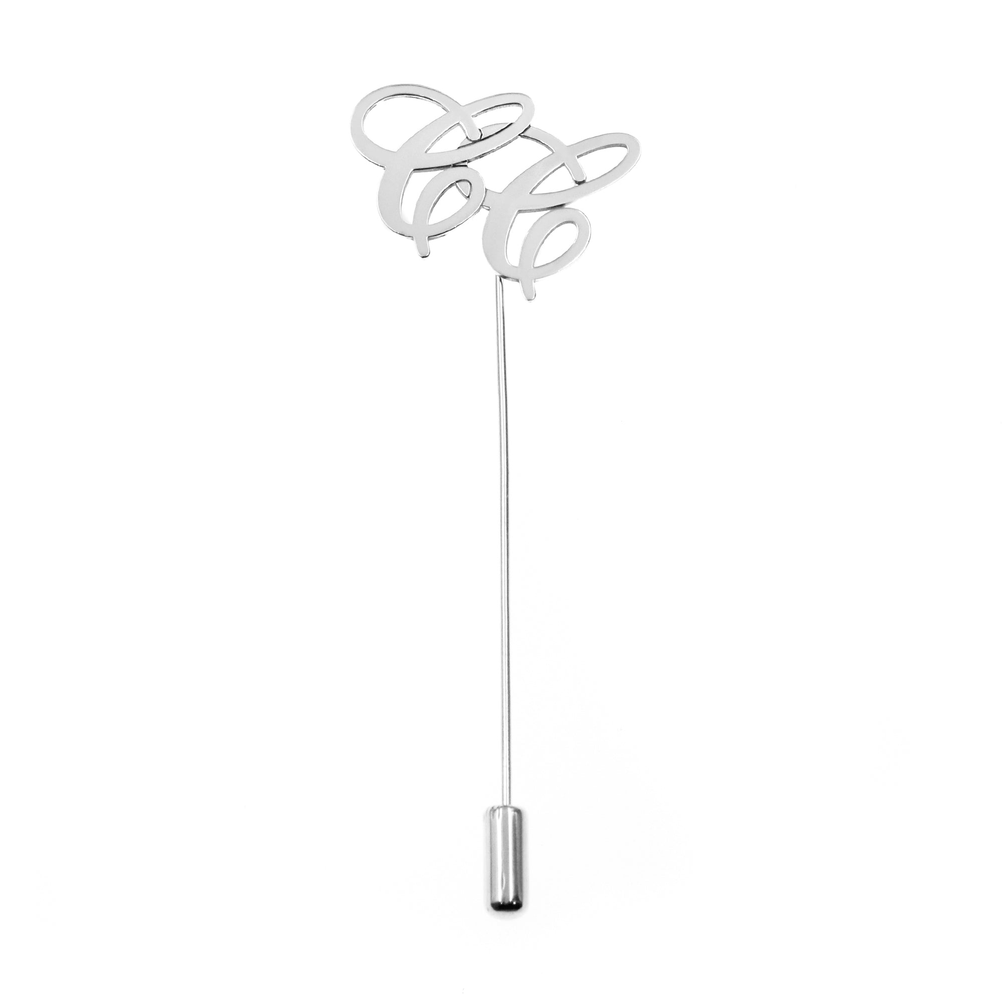 Alfiler de plata personalizado con 2 iniciales