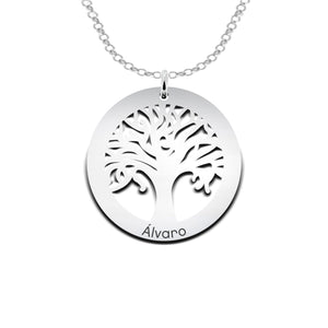 Colgante árbol de la vida con hasta 3 aros personalizados