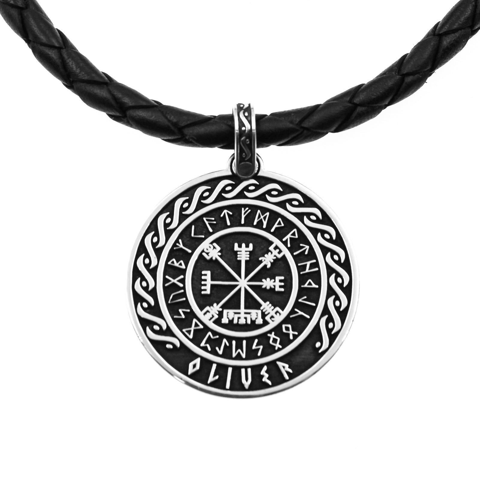 Colgante Exclusivo vikingo de plata de ley 925 personalizado con runas