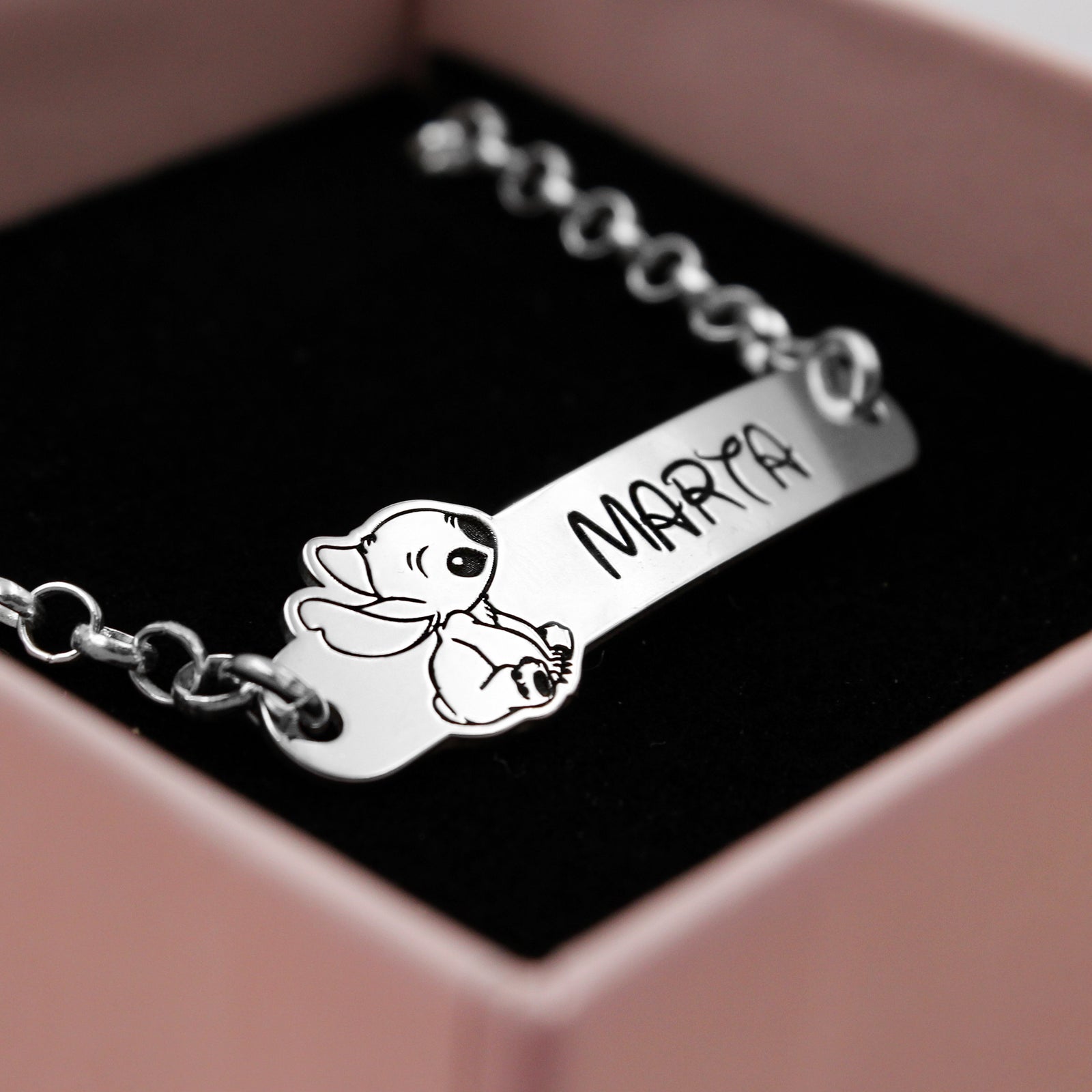 Pulsera Personalizada con Nombre y Diseño Inspirado en personaje Disney Stitch
