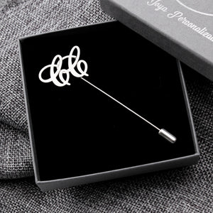 Alfiler de plata personalizado con 2 iniciales