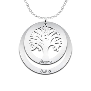 Colgante árbol de la vida con hasta 3 aros personalizados