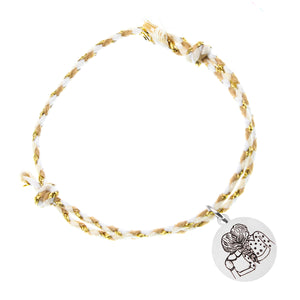 Pack de 2 pulseras de amistad con medalla grabada