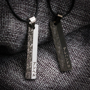 Colgante de acero personalizado con nombre en japonés – Grabado exclusivo con diseño oriental