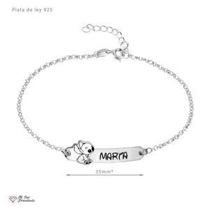Pulsera Personalizada con Nombre y Diseño Inspirado en personaje Disney Stitch