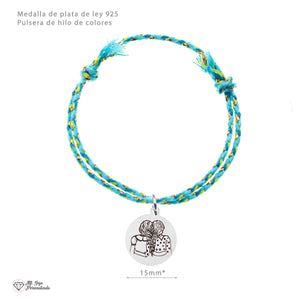 Pack de 2 pulseras de amistad con medalla grabada