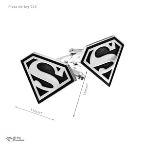 Gemelos de plata Superman – Accesorio elegante y original para hombre