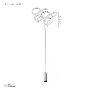 Alfiler de plata personalizado con 2 iniciales