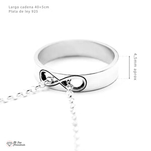 Alianza de plata convertible en colgante