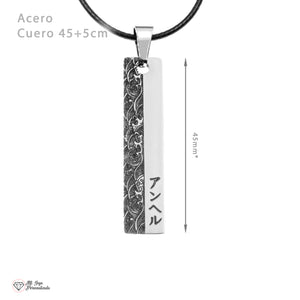 Colgante de acero personalizado con nombre en japonés – Grabado exclusivo con diseño oriental