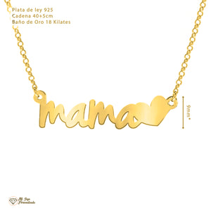 Colgante mamá en plata chapada en oro