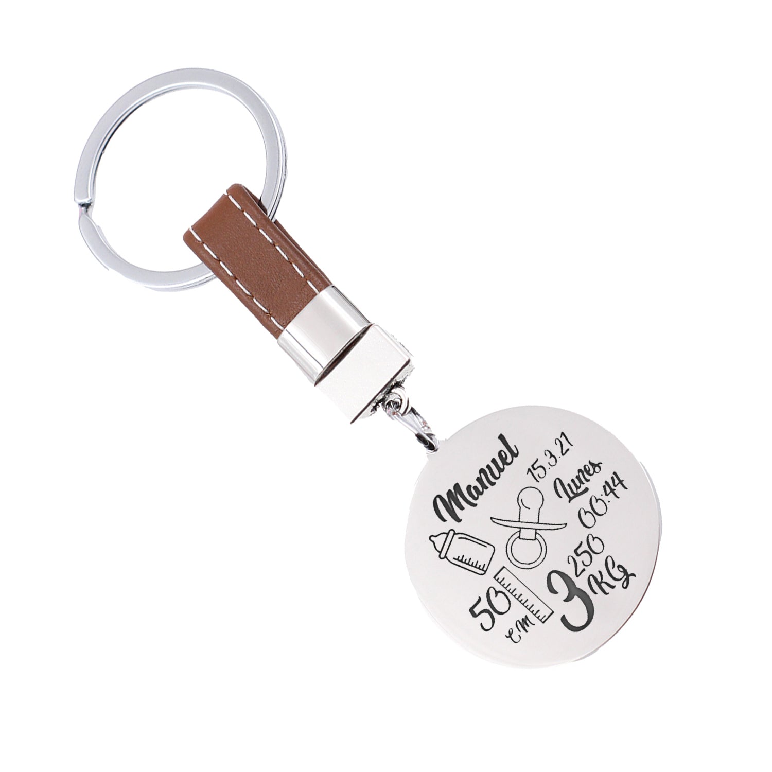 Llavero personalizado con datos de nacimiento de bebé – Regalo natalicio