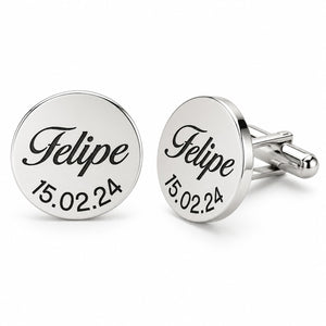 Gemelos Personalizados con Nombre y Fecha – Plata de Ley 925