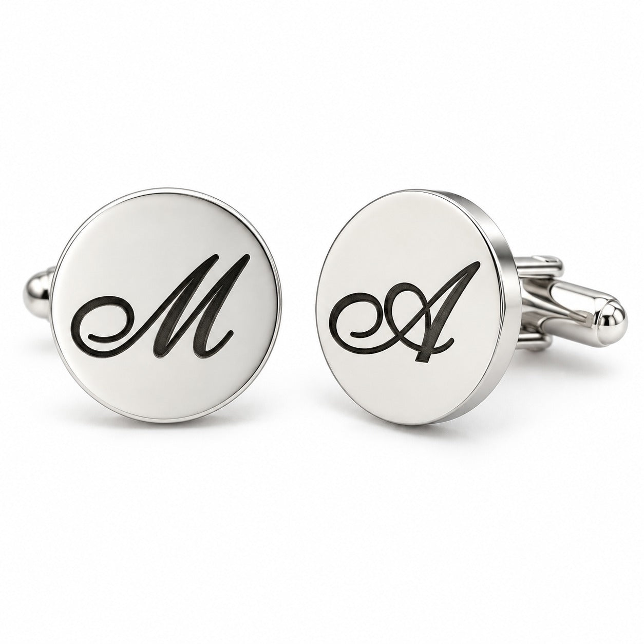 Gemelos Personalizados con Iniciales – Plata de Ley 925