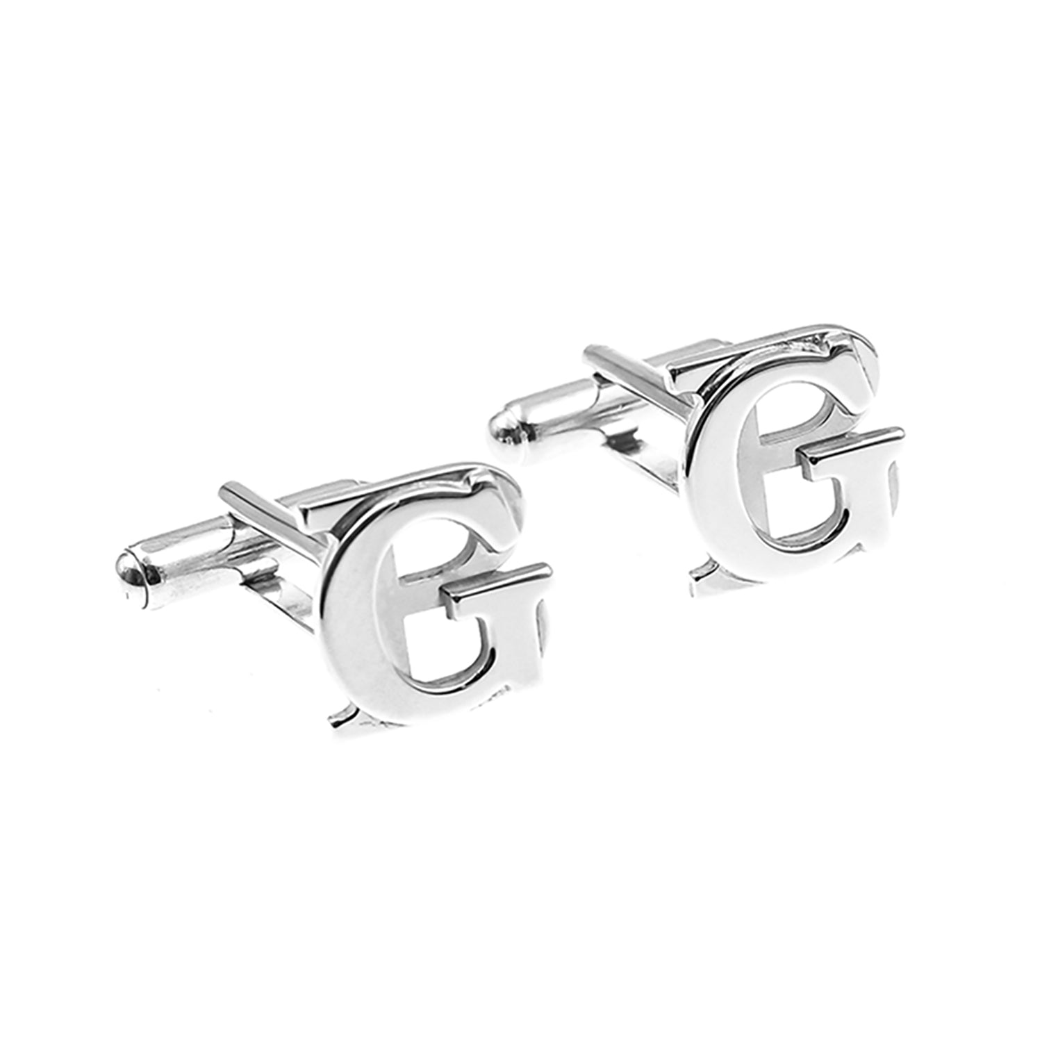 Gemelos Personalizados Plata 2 Iniciales Sobrepuestas