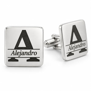 Gemelos Personalizados con Inicial y Nombre – Plata de Ley 925