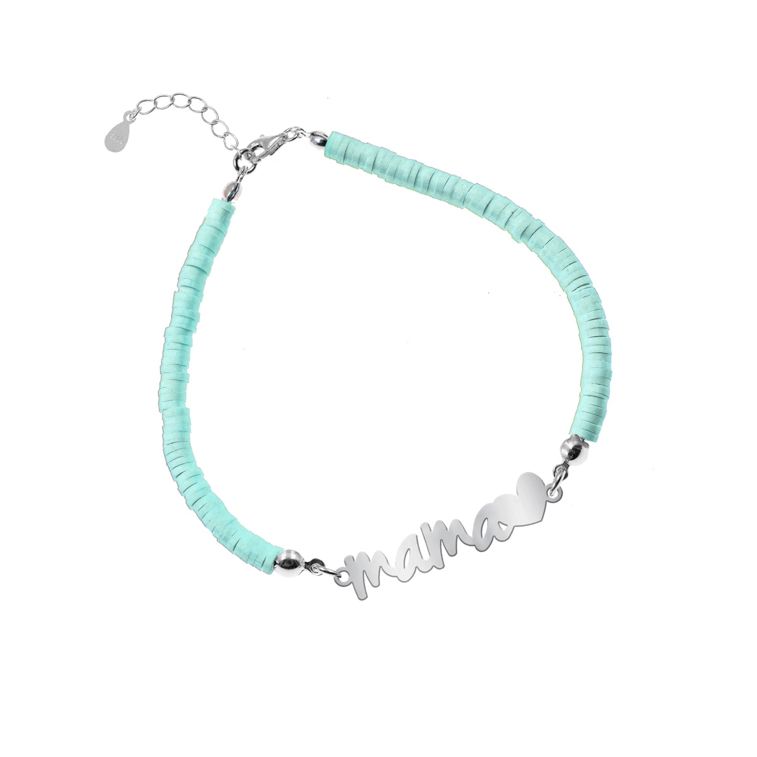 Pulsera mamá de plata y arcilla polimérica