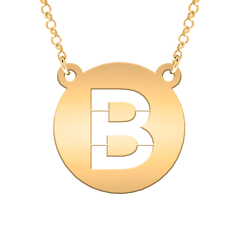 Collar de plata con inicial calada chapada en oro