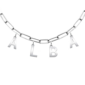 Collar de plata con hasta 6 iniciales o letras formando nombre