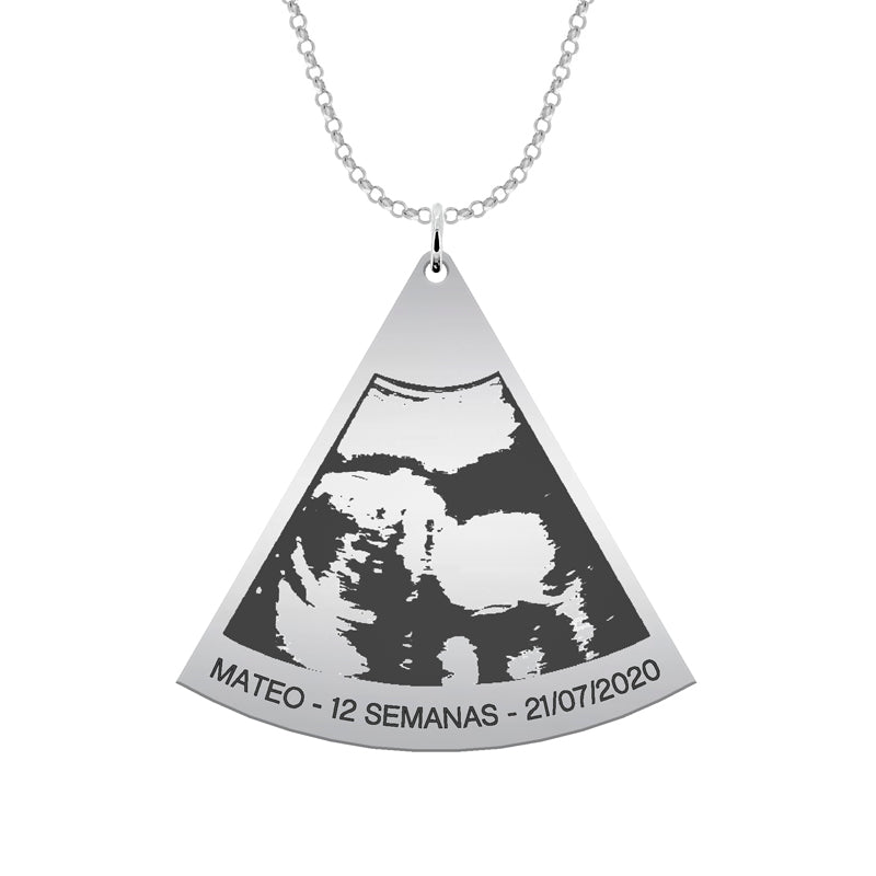 Collar de plata con ecografía