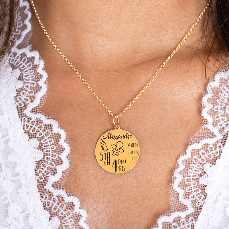 Collar de plata natalicio chapado en oro