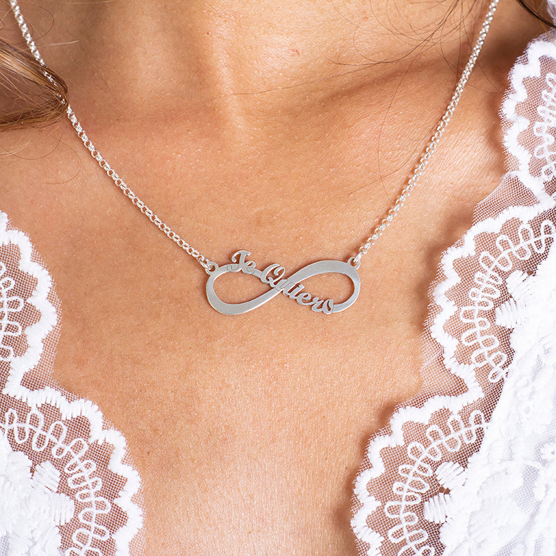Collar de plata infinito te quiero
