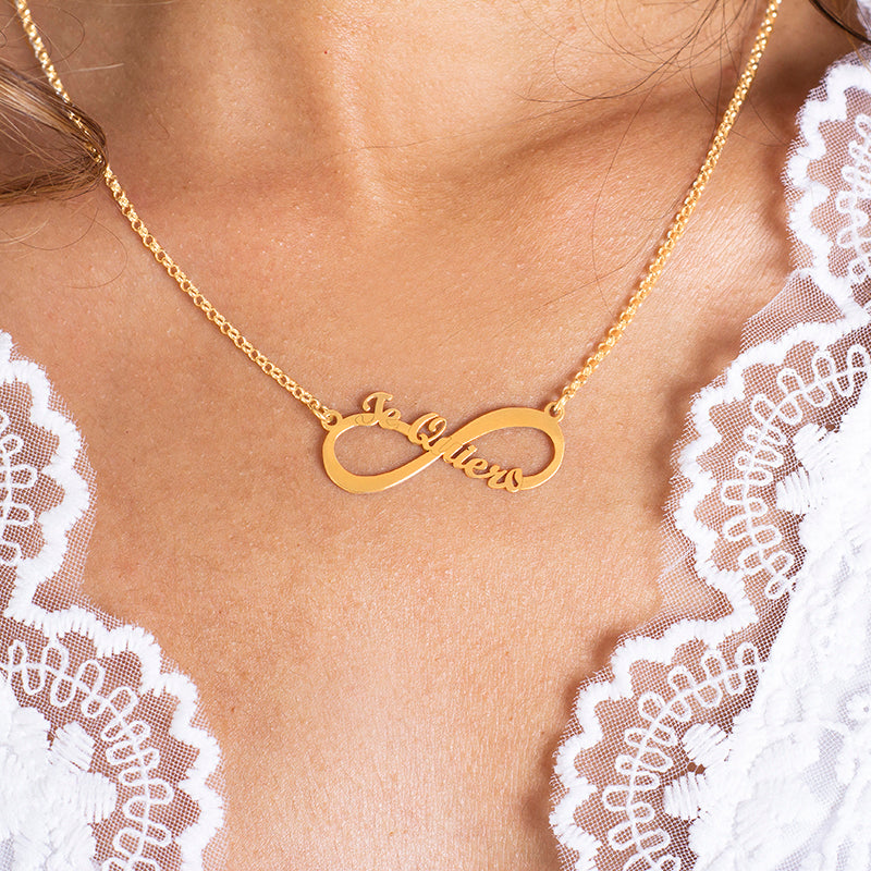 Collar de plata infinito te quiero chapado en oro