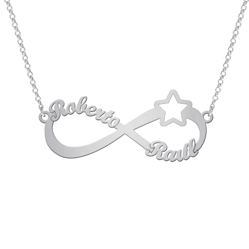 Collar de plata infinito con estrella