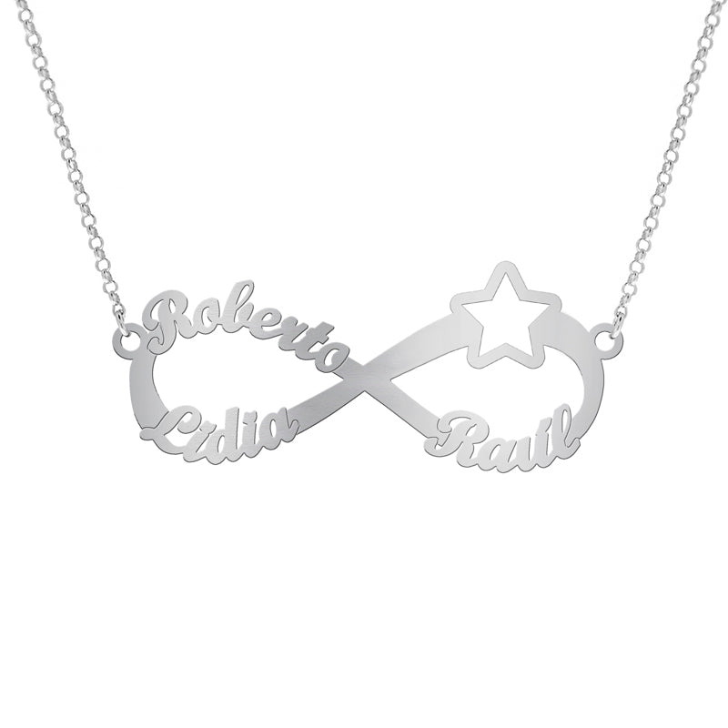 Collar de plata infinito con estrella