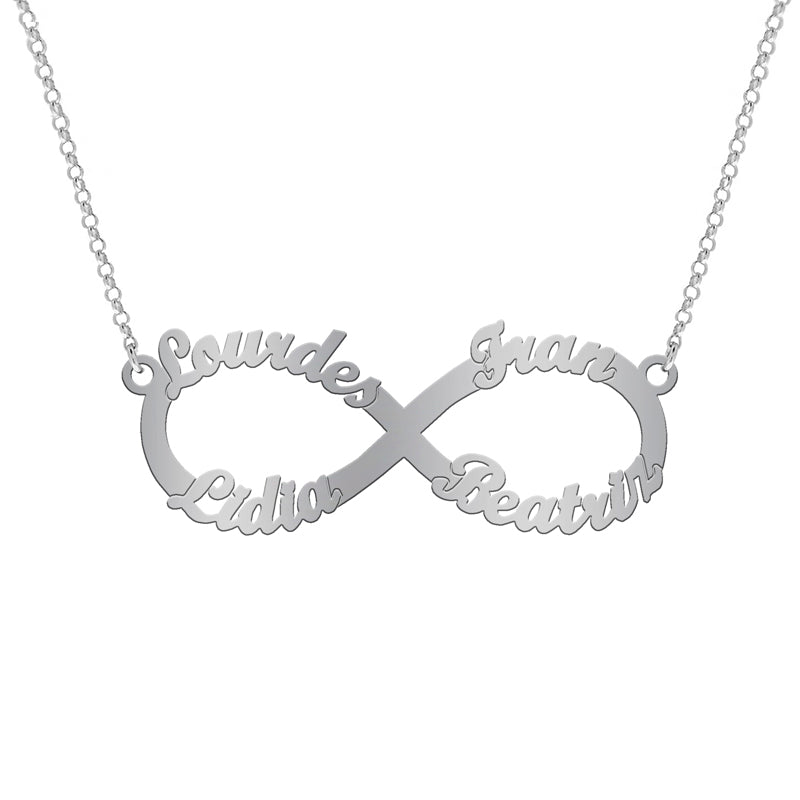 Collar de plata con infinito hasta 4 nombres