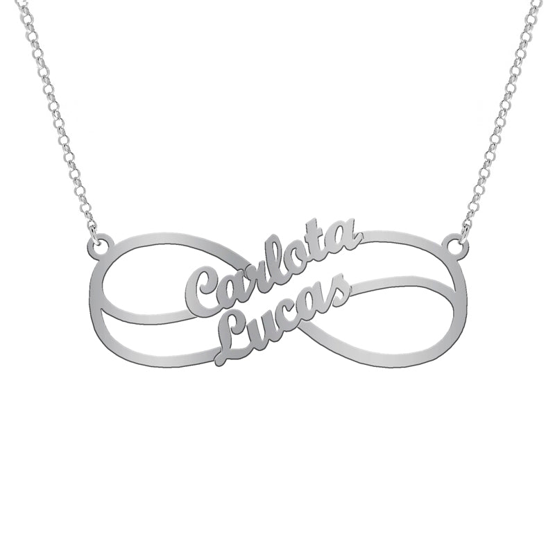 Collar de plata con infinito hasta 2 nombres