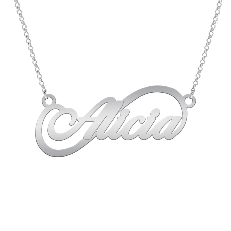 Collar de plata con nombre infinito