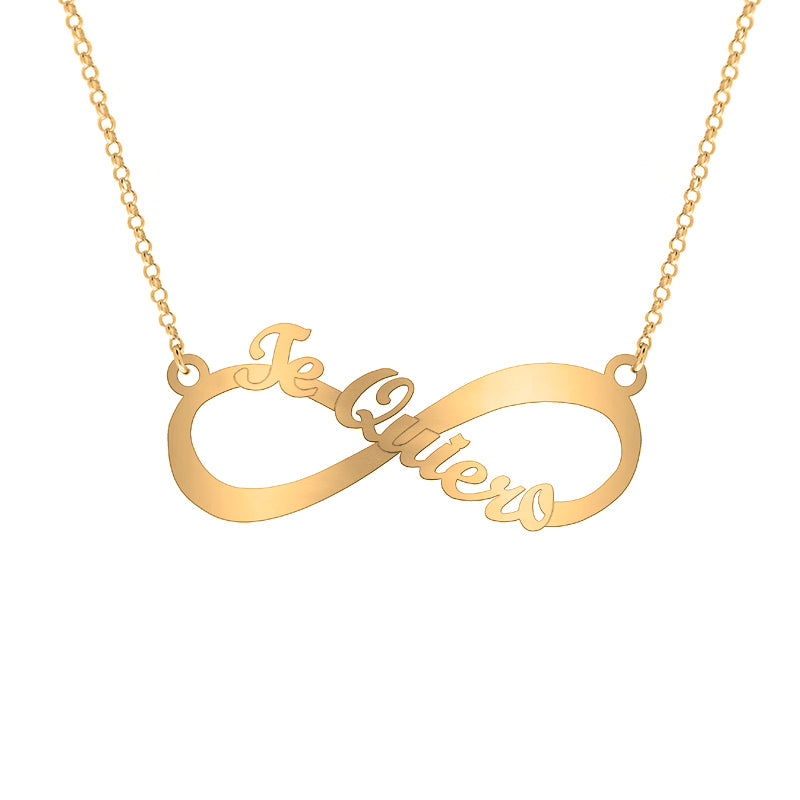 Collar de plata infinito te quiero chapado en oro