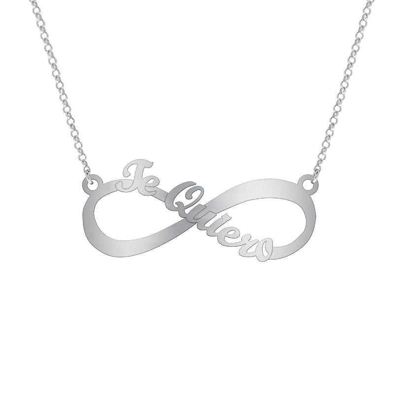 Collar de plata infinito te quiero