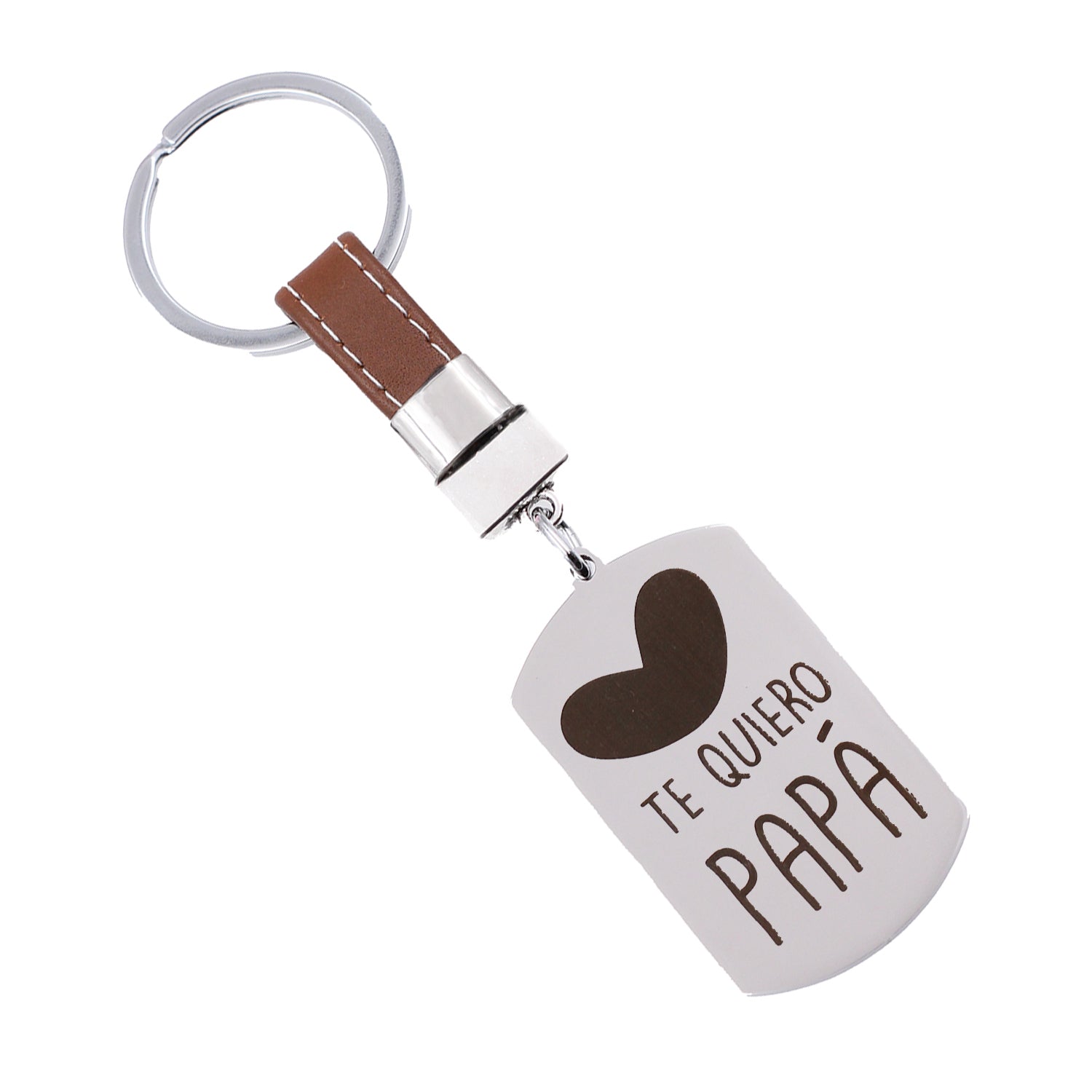Llavero de acero con grabado “Te quiero Papá” – Regalo para el Día del Padre