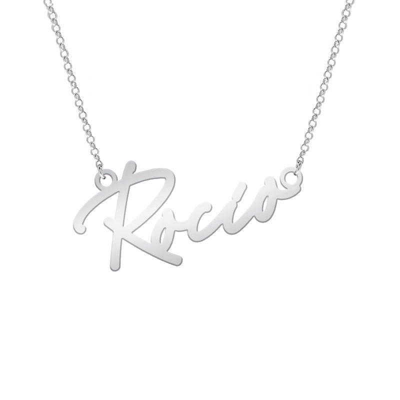 Colgante de plata personalizado con nombre cursiva