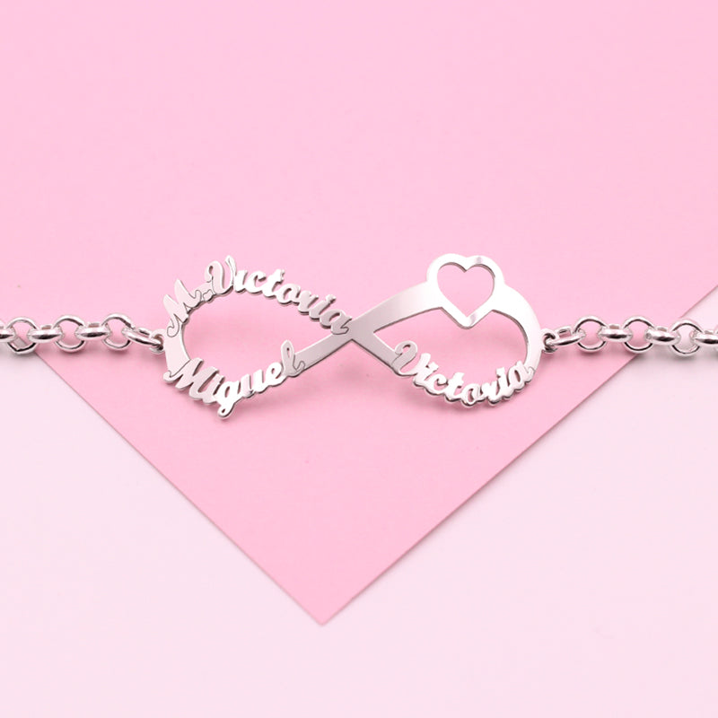 Cosie Lily Pulseras de plata de ley 925 para mujer, diseño de corazón y cristal, regalo para el día de la madre, esposa Cosie Lily Pulseras de plata de ley 925 para mujer, diseño de corazón y cristal, regalo para el día de la madre, esposa