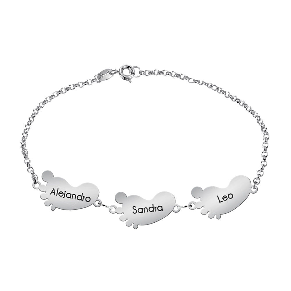 Pulsera de plata con hasta 3 piecitos