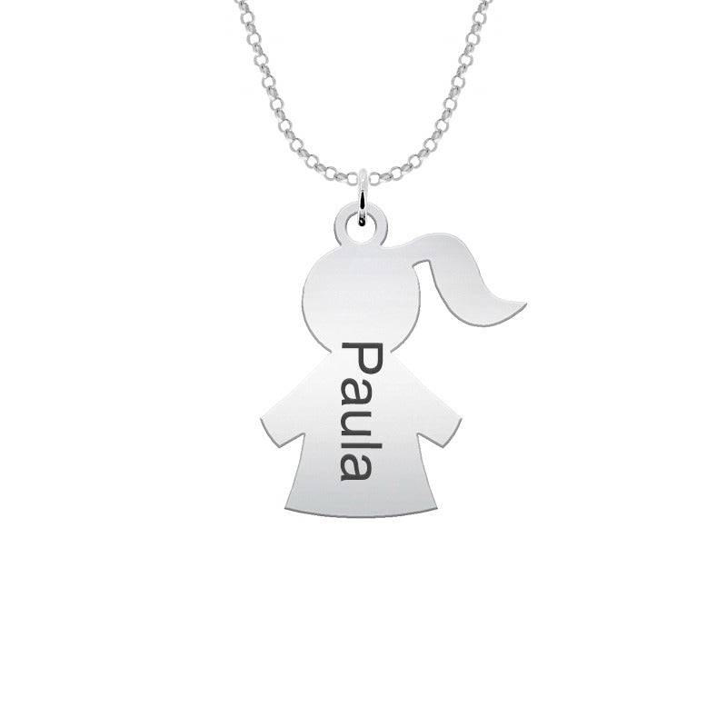 Collar de plata personalizado con niños o niñas
