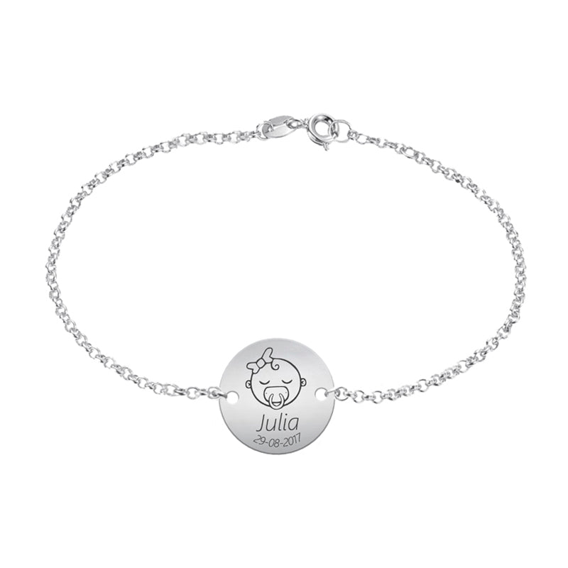 Pulsera de plata es una niña