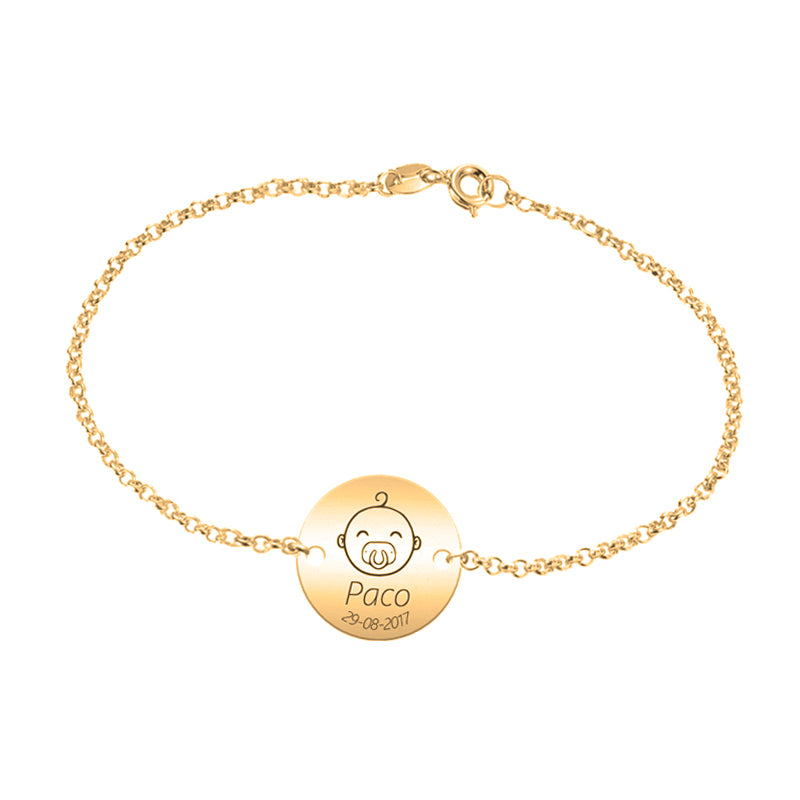 Pulsera de plata es un niño chapado en oro
