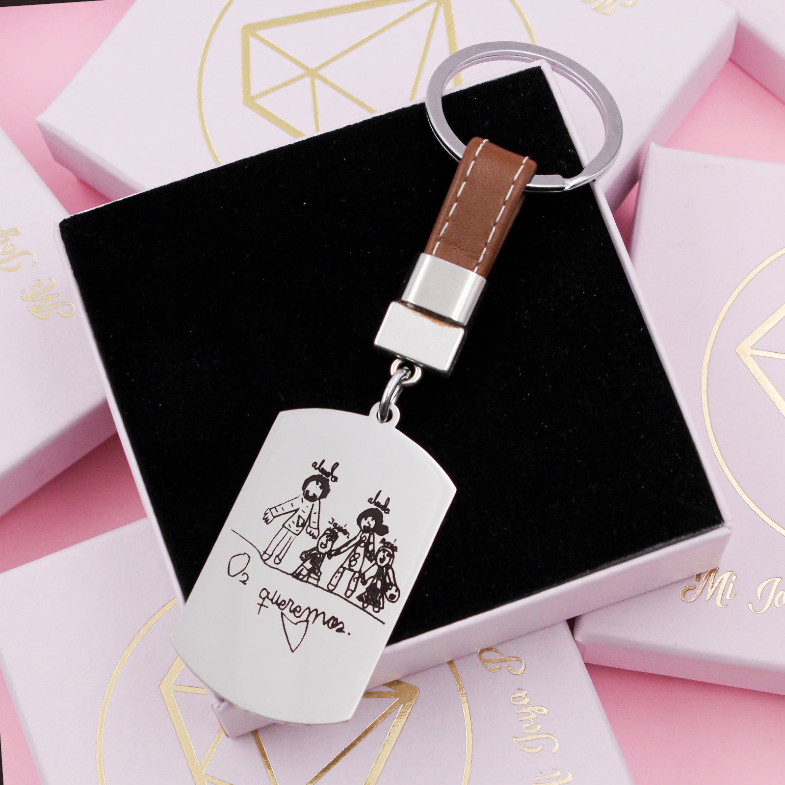 Llavero de acero esta es mi familia