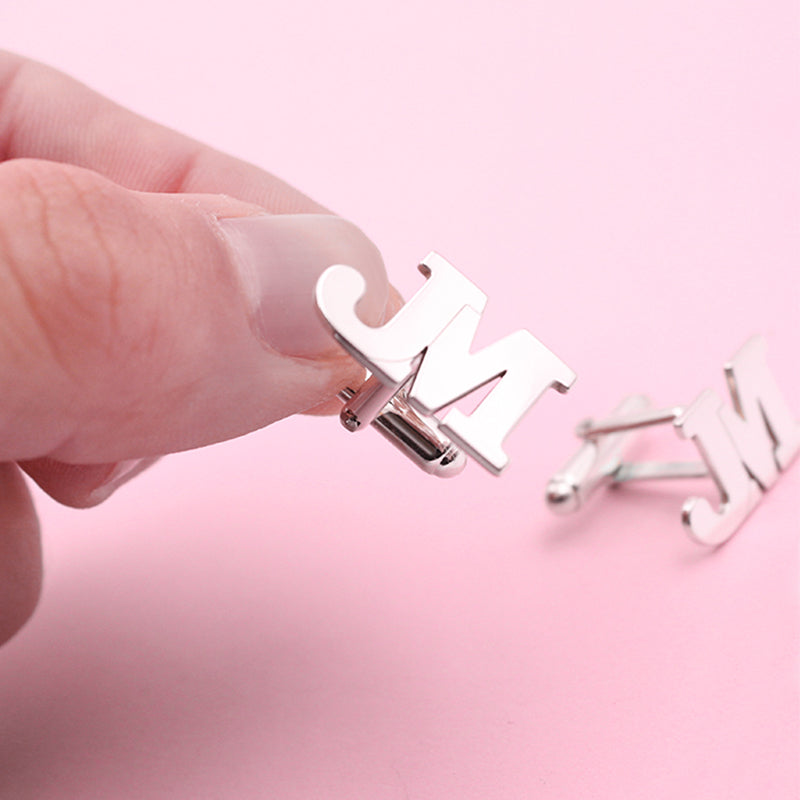 Gemelos de plata personalizados con 2 iniciales