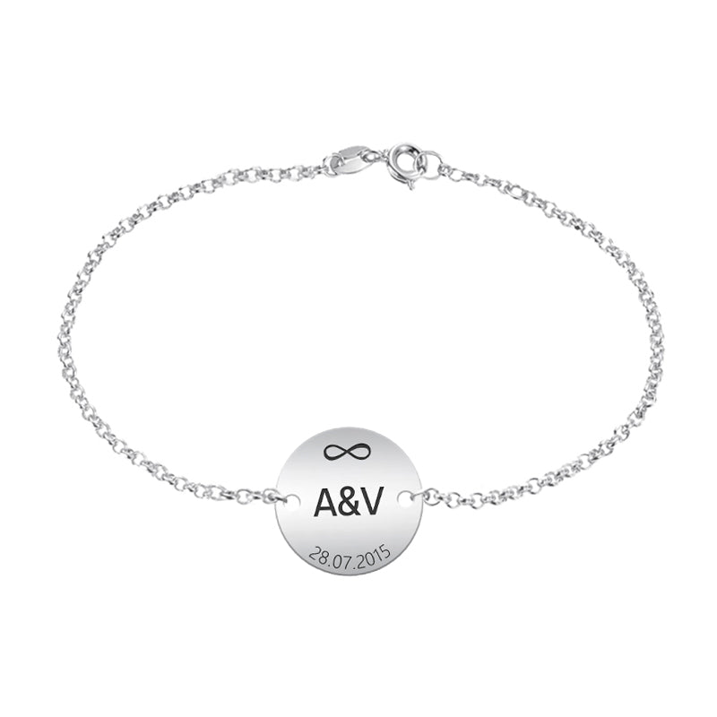 Pulsera de plata contigo hasta el infinito