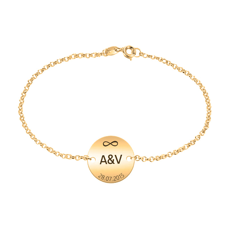 Pulsera de plata contigo hasta el infinito chapada en oro