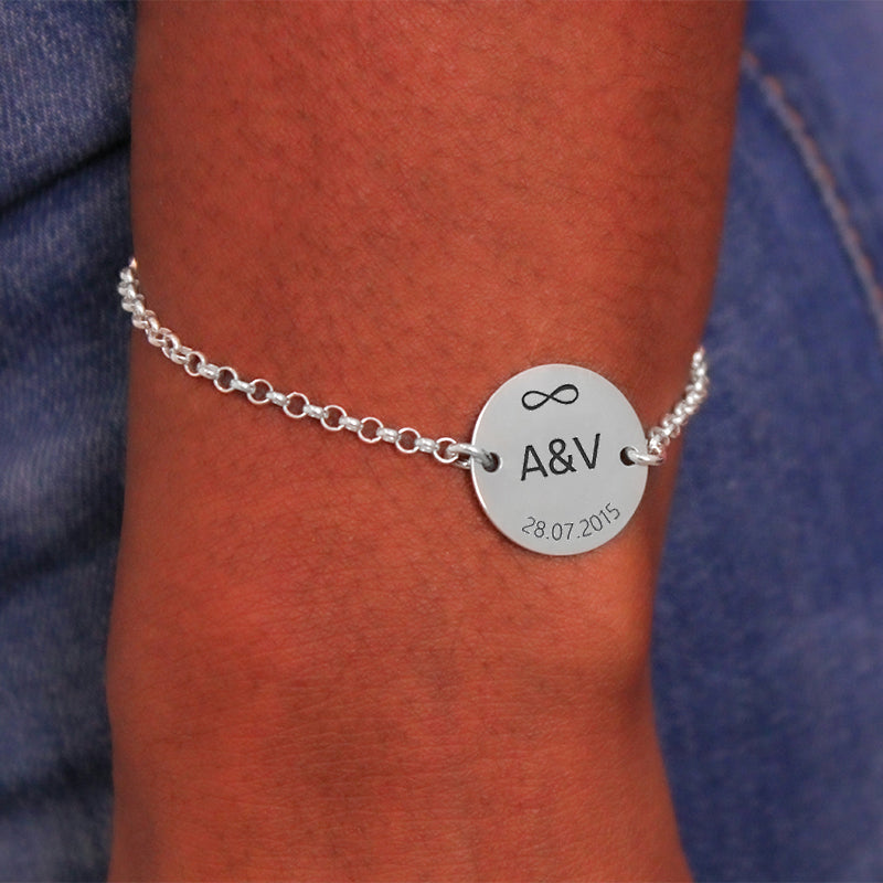 Pulsera de plata contigo hasta el infinito